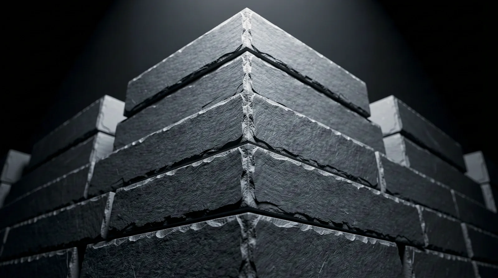 Textural stone foundation representing endurance